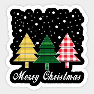 Christmas Santa Tree Xmas Christmas Plaid Sticker